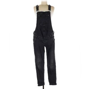 Black maternity overalls stretch denim